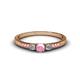 1 - Tresu Pink Tourmaline and Diamond Three Stone Engagement Ring 