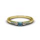 1 - Tresu Blue Topaz and Diamond Three Stone Engagement Ring 