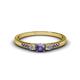 1 - Tresu Iolite and Diamond Three Stone Engagement Ring 
