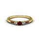 1 - Tresu Red Garnet and Diamond Three Stone Engagement Ring 