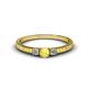 1 - Tresu Yellow Sapphire and Diamond Three Stone Engagement Ring 