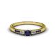 1 - Tresu Blue Sapphire and Diamond Three Stone Engagement Ring 