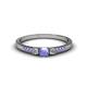 1 - Tresu Tanzanite and Diamond Three Stone Engagement Ring 