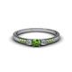 1 - Tresu Green Garnet and Diamond Three Stone Engagement Ring 