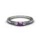 1 - Tresu Amethyst and Diamond Three Stone Engagement Ring 