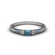 1 - Tresu Blue Topaz and Diamond Three Stone Engagement Ring 
