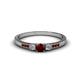 1 - Tresu Red Garnet and Diamond Three Stone Engagement Ring 