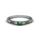 1 - Tresu Emerald and Diamond Three Stone Engagement Ring 