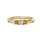 1 - Quyen 0.49 ctw (4.00 mm) Round Natural Diamond and Citrine Three Stone Engagement Ring  