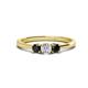 1 - Quyen 0.55 ctw (4.00 mm) Round Natural Diamond and Black Diamond Three Stone Engagement Ring  