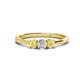 1 - Quyen 0.54 ctw (4.00 mm) Round Natural Diamond and Yellow Sapphire Three Stone Engagement Ring  