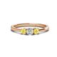 1 - Quyen 0.54 ctw (4.00 mm) Round Natural Diamond and Yellow Sapphire Three Stone Engagement Ring  