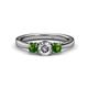 1 - Quyen Diamond and Green Garnet Three Stone Engagement Ring 