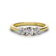1 - Quyen 1.00 ctw (5.00 mm) Round Natural Diamond Three Stone Engagement Ring  