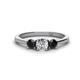 1 - Quyen 1.04 ctw (5.00 mm) Round Natural Diamond and Black Diamond Three Stone Engagement Ring  