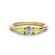 1 - Quyen 1.03 ctw (5.00 mm) Round Natural Diamond and Yellow Sapphire Three Stone Engagement Ring  