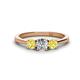 1 - Quyen 1.03 ctw (5.00 mm) Round Natural Diamond and Yellow Sapphire Three Stone Engagement Ring  