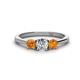 1 - Quyen 0.90 ctw (5.00 mm) Round Natural Diamond and Citrine Three Stone Engagement Ring  