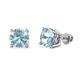 Alina Aquamarine Solitaire Stud Earrings Round Aquamarine ctw Four Prong Solitaire Womens Stud Earrings K White Gold