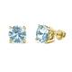 Alina Aquamarine Solitaire Stud Earrings Round Aquamarine ctw Four Prong Solitaire Womens Stud Earrings K Yellow Gold
