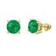 Alina Emerald Solitaire Stud Earrings Round Emerald ctw Four Prong Solitaire Womens Stud Earrings K Yellow Gold