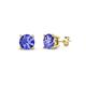 Alina Tanzanite Solitaire Stud Earrings Round Tanzanite ctw Four Prong Solitaire Womens Stud Earrings in K Yellow Gold