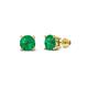 Alina Emerald Solitaire Stud Earrings Round Emerald ctw Four Prong Solitaire Womens Stud Earrings in K Yellow Gold