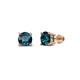 Alina Blue Diamond Solitaire Stud Earrings Round Blue Diamond ctw Four Prong Solitaire Womens Stud Earrings in K Rose Gold