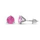 1 - Pema 6mm (2.40 ctw) Lab Created Pink Sapphire Martini Solitaire Stud Earrings 