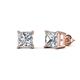 1 - Zoey Princess Cut Natural Diamond Four Prongs Solitaire Stud Earrings 
