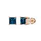1 - Zoey Blue Diamond (5.5mm) Solitaire Stud Earrings 