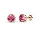 1 - Carys Pink Tourmaline (4mm) Solitaire Stud Earrings 