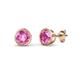 1 - Carys Pink Sapphire (4mm) Solitaire Stud Earrings 