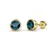 1 - Carys Blue Diamond (4mm) Solitaire Stud Earrings 