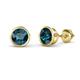 1 - Carys Blue Diamond (6mm) Solitaire Stud Earrings 