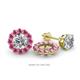 1 - Serena 0.76 ctw (2.00 mm) Round Pink Sapphire Jackets Earrings 