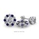 1 - Serena 2.00 mm Round Blue Sapphire and Diamond Jacket Earrings 