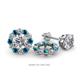 1 - Serena 2.00 mm Round Blue and White Diamond Jacket Earrings 