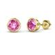 1 - Carys Lab Created Pink Sapphire (6mm) Solitaire Stud Earrings 