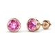 1 - Carys Lab Created Pink Sapphire (5mm) Solitaire Stud Earrings 