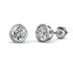 1 - Carys Round Diamond 1.00 ctw (SI1/GH) Bezel Set Solitaire Stud Earrings 