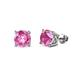 1 - Alina Lab Created Pink Sapphire (5mm) Solitaire Stud Earrings 