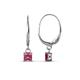 1 - Qiana Pink Tourmaline (4mm) Solitaire Dangling Earrings 