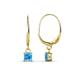 1 - Qiana Blue Topaz (4mm) Solitaire Dangling Earrings 