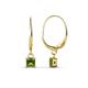 1 - Qiana Peridot (4mm) Solitaire Dangling Earrings 