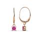 1 - Qiana Pink Sapphire (4mm) Solitaire Dangling Earrings 
