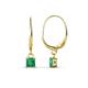 1 - Qiana Emerald (4mm) Solitaire Dangling Earrings 