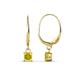 1 - Qiana Yellow Sapphire (4mm) Solitaire Dangling Earrings 