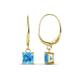 1 - Qiana Blue Topaz (5.5mm) Solitaire Dangling Earrings 