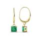1 - Qiana Emerald (5.5mm) Solitaire Dangling Earrings 